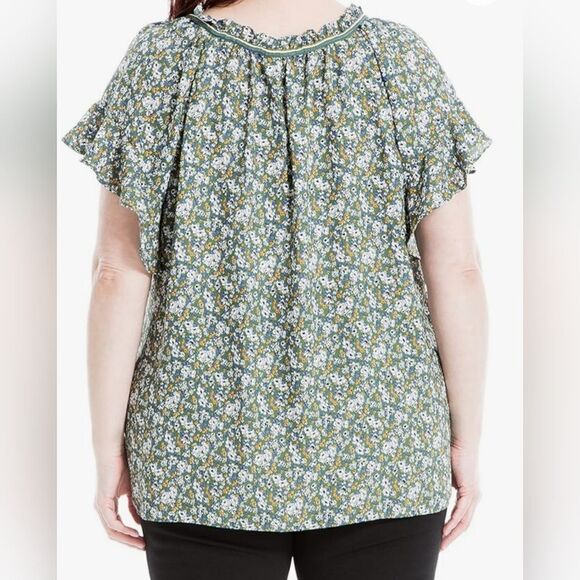 Max studio green floral design top - Picture 3 of 10